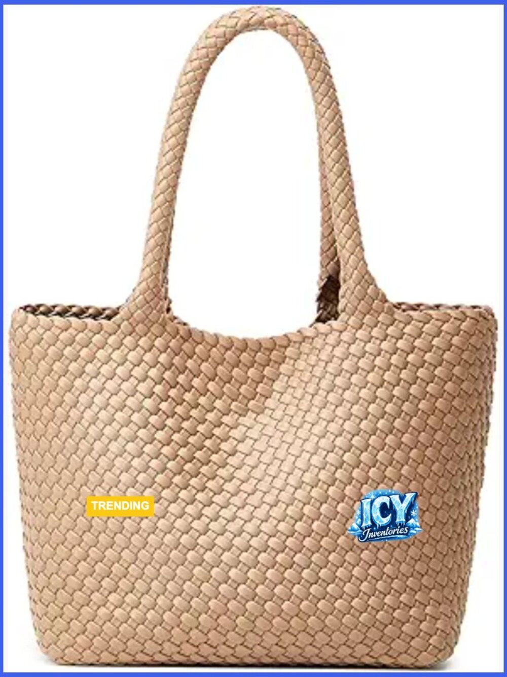 Handwoven Vegan Leather Tote Bag with Detachable Clutch
